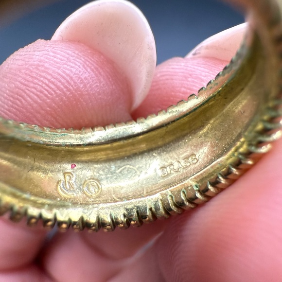 Vintage Carolyn Pollack Brass Rope Border Ring - Picture 4 of 4